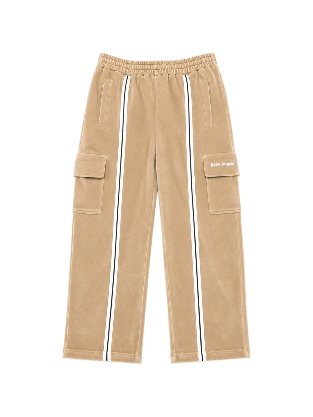 Palm Angels Kids stripe-detail cargo pants - Toni neutri