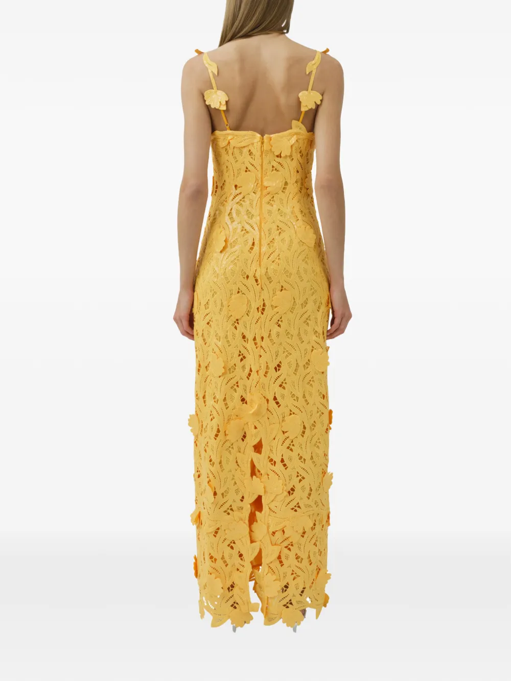 SIMKHAI Marenna sequin-embroidered slim-fit maxi dress Geel