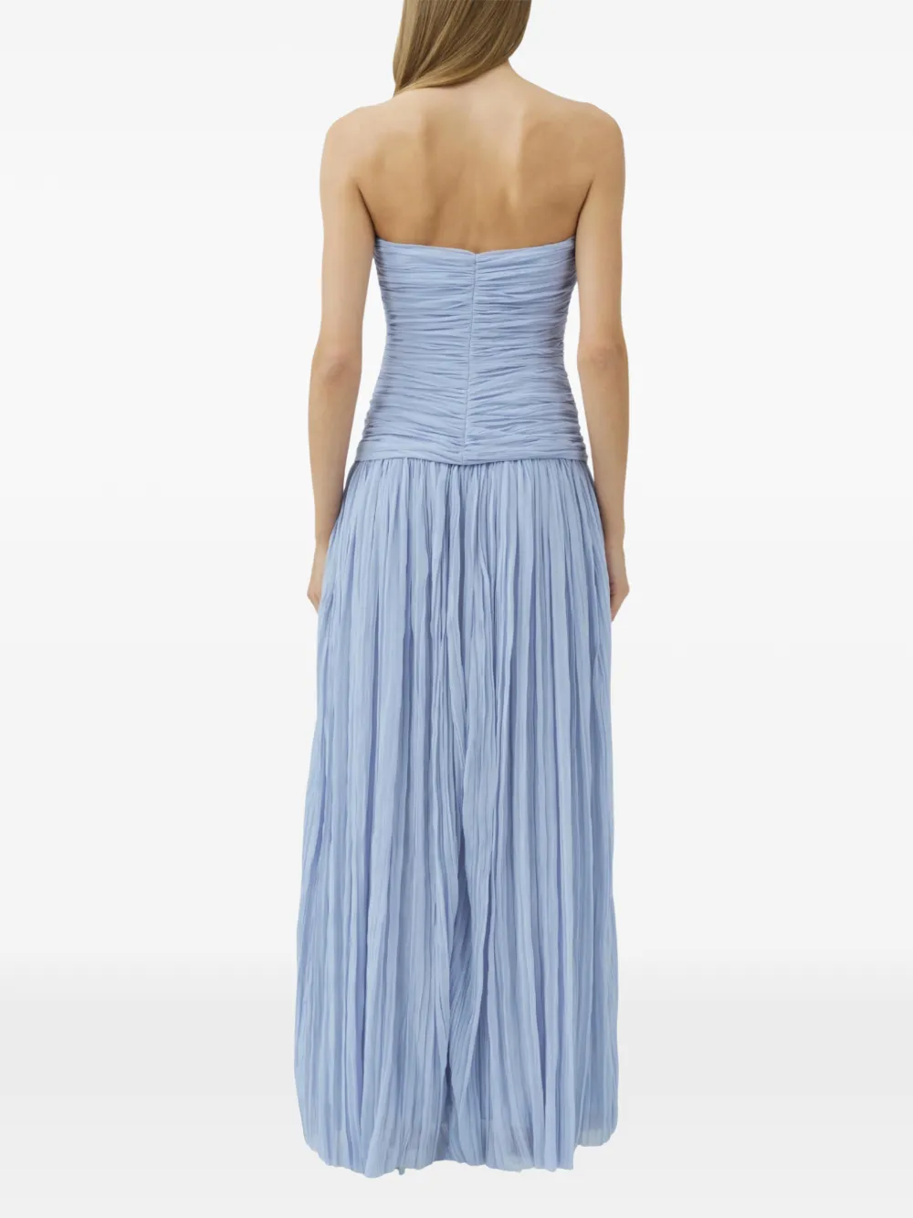 SIMKHAI Danielle bustier maxi-jurk van jersey met gekreukt effect Blauw