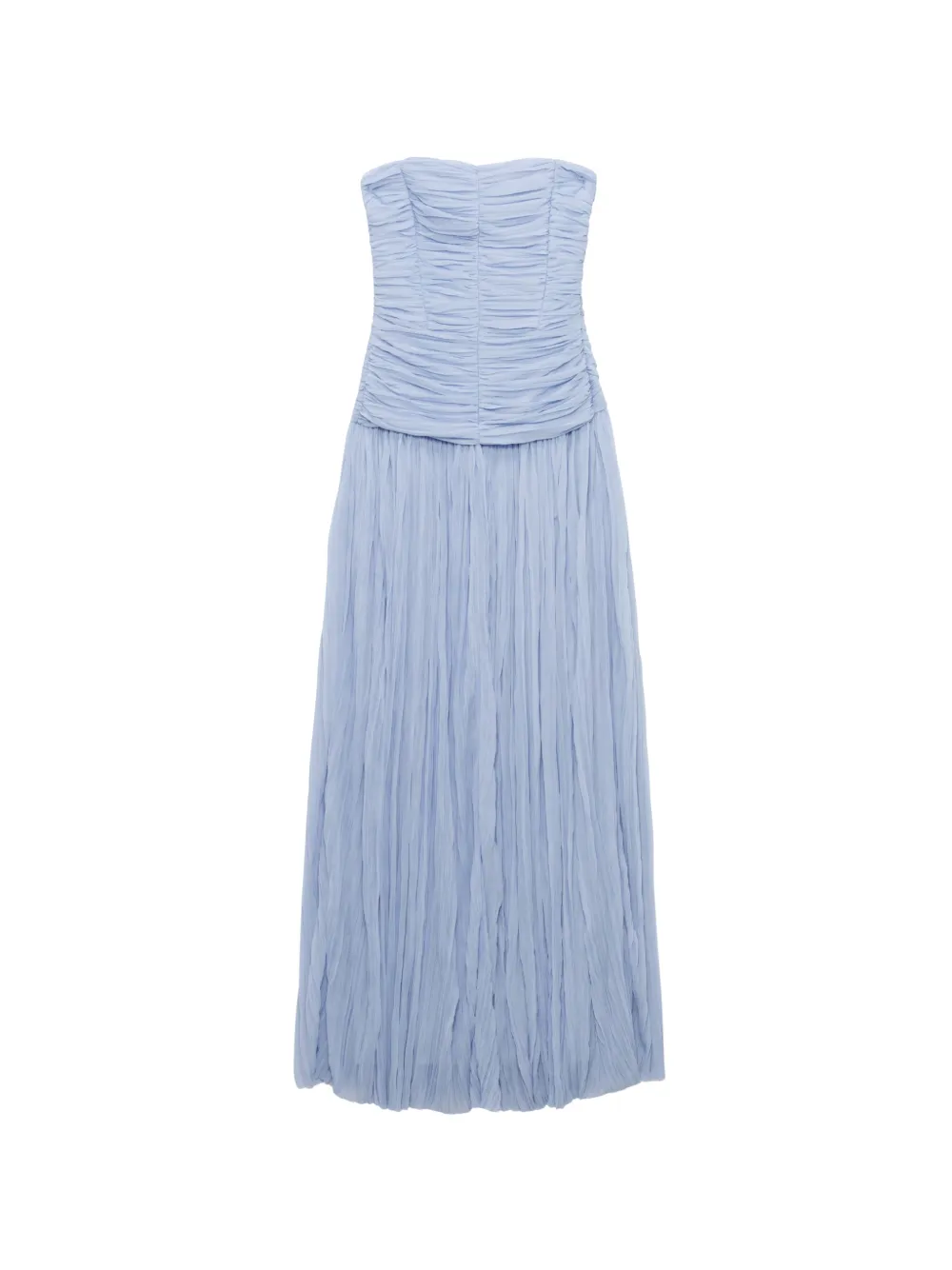 SIMKHAI Danielle crinkle-jersey bustier maxi gown dress - Blu