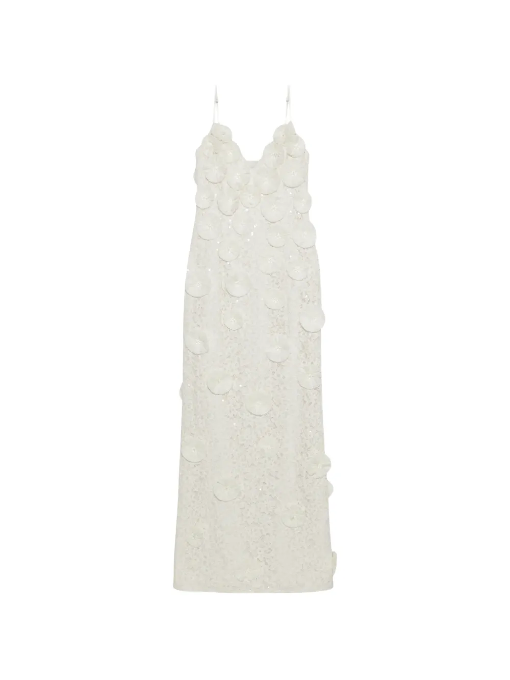 SIMKHAI Maven floral-raffia slim-fit maxi dress - Bianco