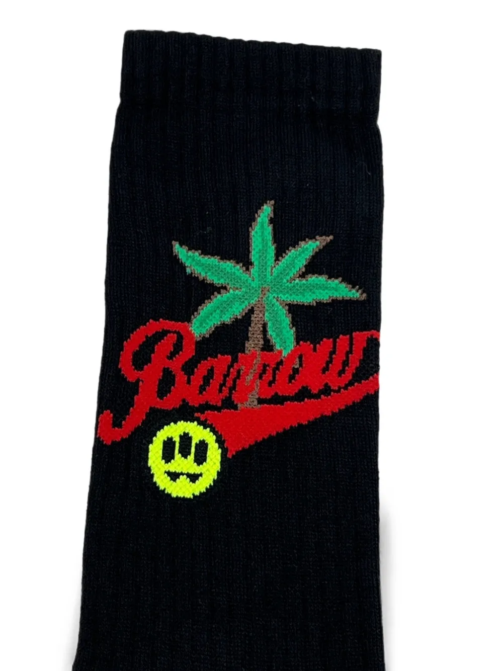 BARROW Ribgebreide sokken met grafische intarsia Zwart