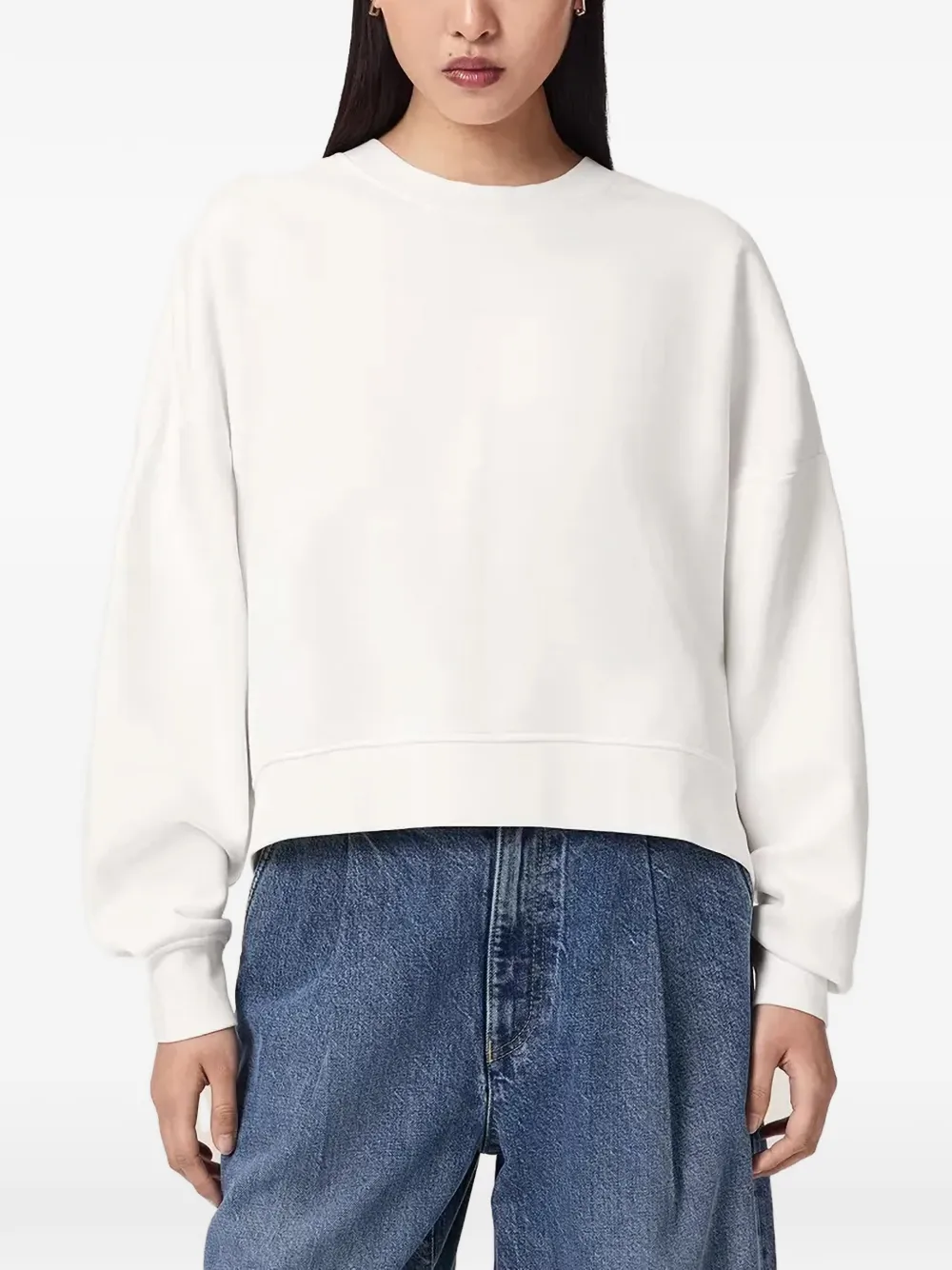 AllSaints Esme Lila oversized long sleeve sweatshirt - Bianco