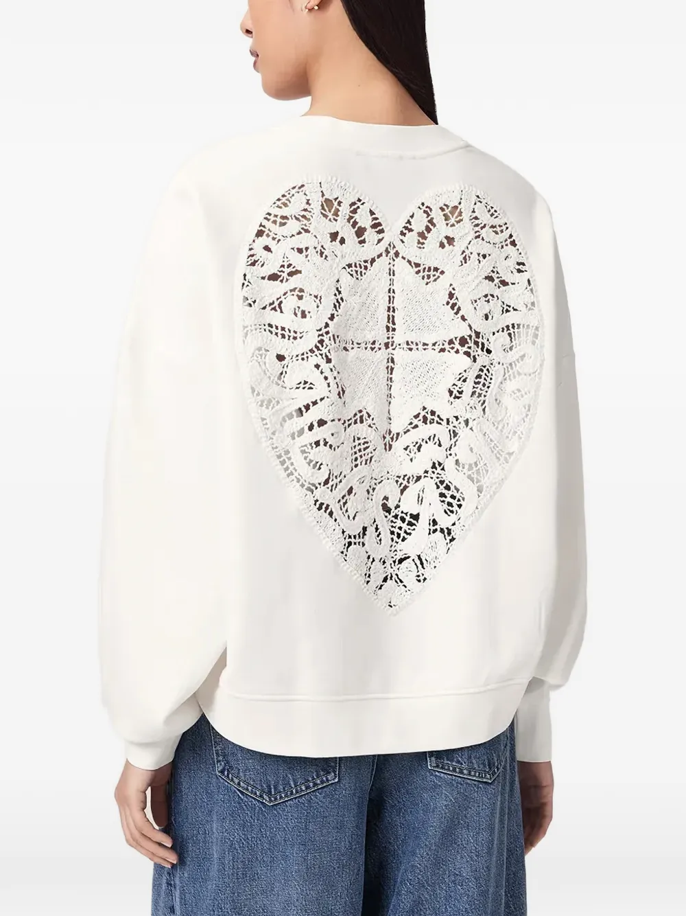 AllSaints Esme Lila oversized sweater met lange mouwen Wit