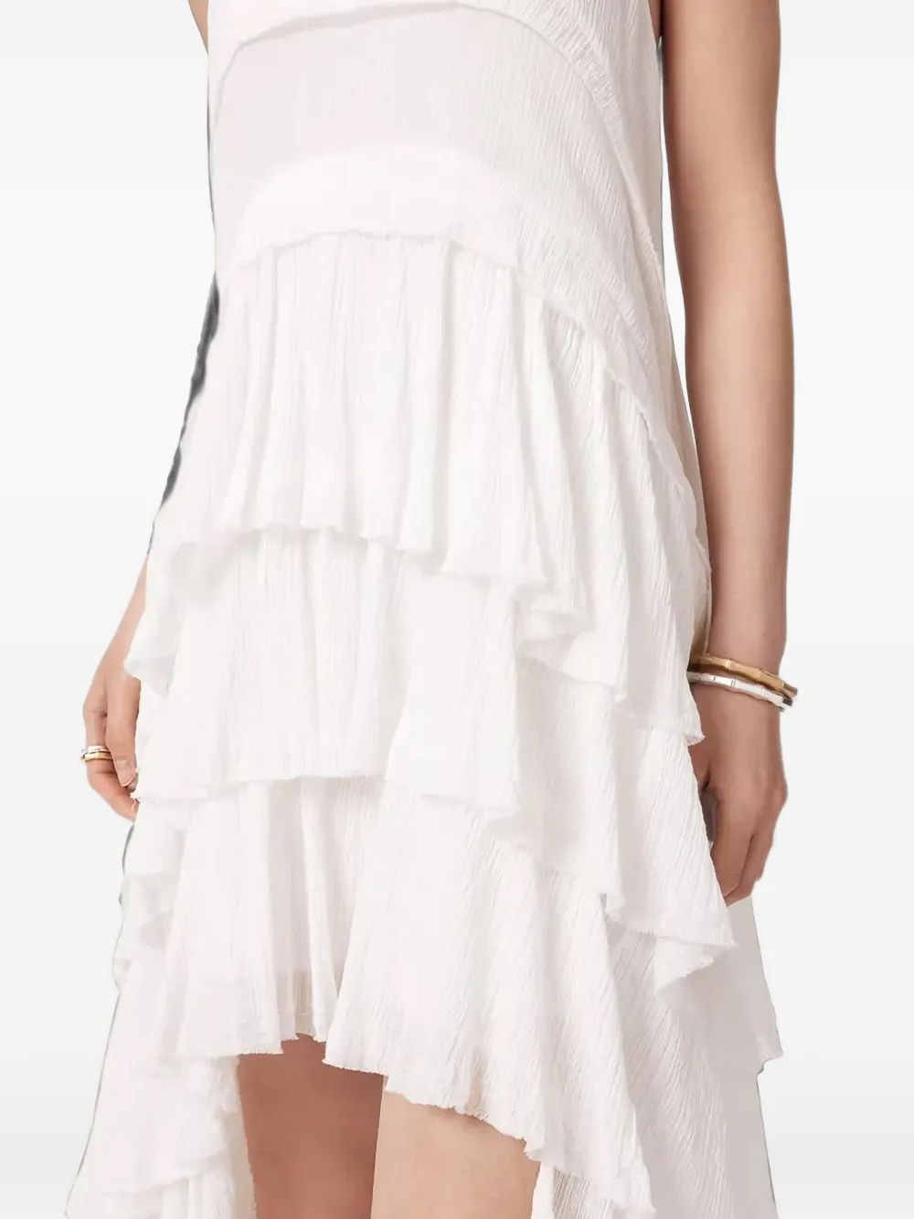 AllSaints Cavarly high-low jurk met ruches Wit