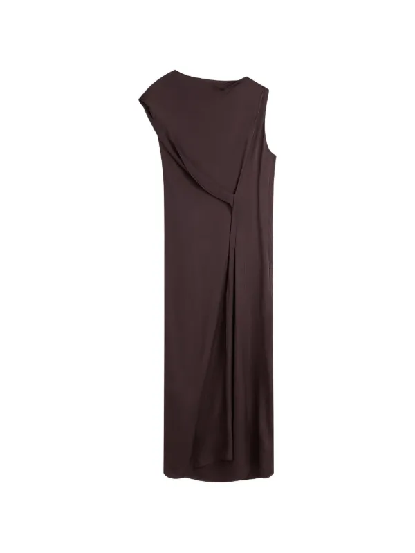 Bondi Born Ardea Draped Asymmetric Maxi Dress in Brown