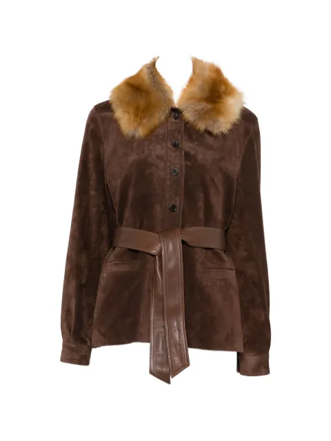 Saint Laurent belted leather jacket