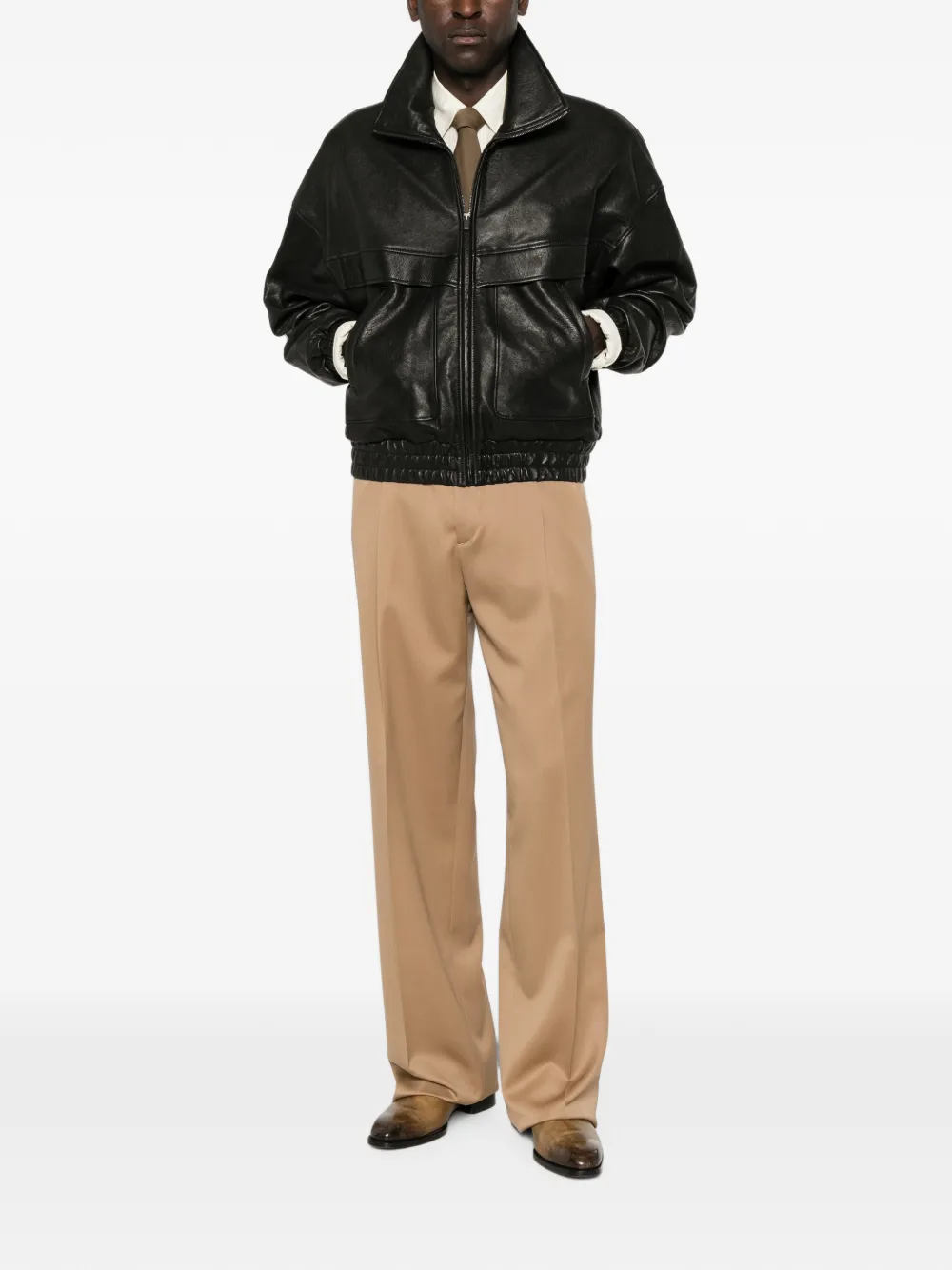 Saint Laurent jacket in bubbled lambskin Zwart