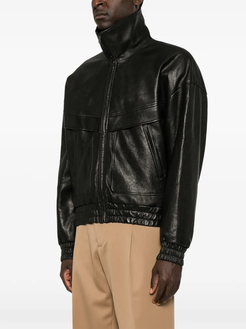 Saint Laurent jacket in bubbled lambskin Zwart