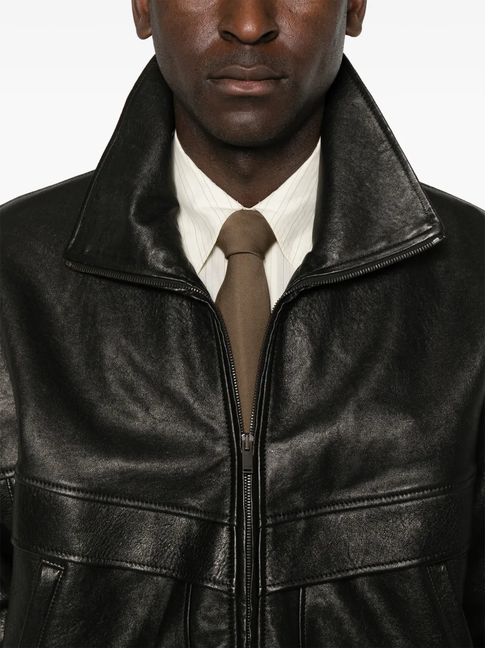 Saint Laurent jacket in bubbled lambskin Zwart