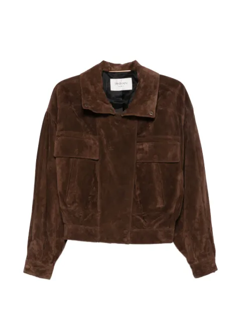 Saint Laurent zipa-fastening suede jacket