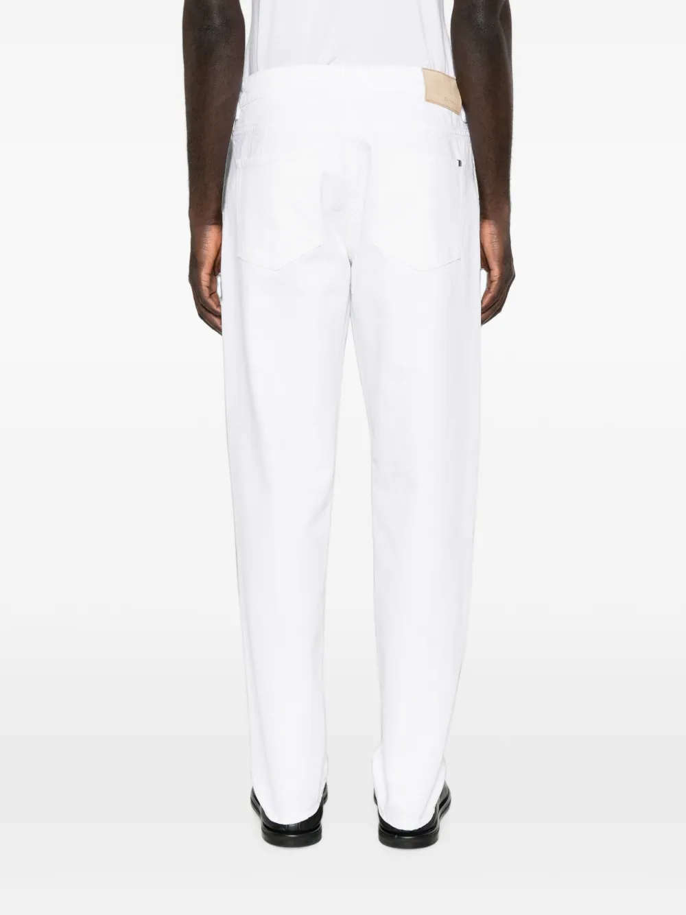 Canali Straight jeans met knoopsluiting Wit