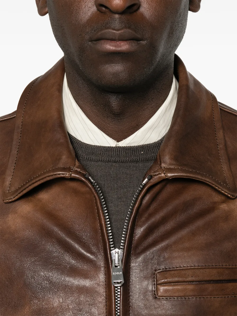 DONDUP distressed leather jacket Bruin