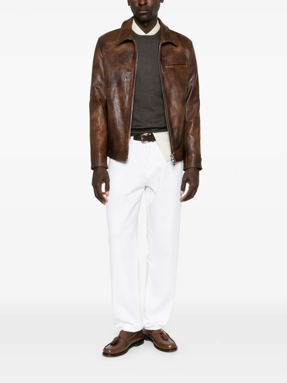 DONDUP distressed leather jacket Bruin