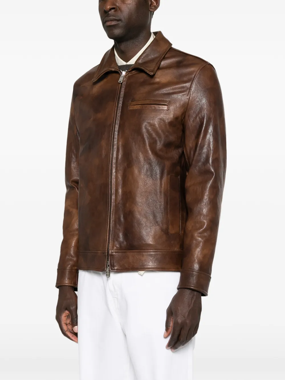 DONDUP distressed leather jacket Bruin