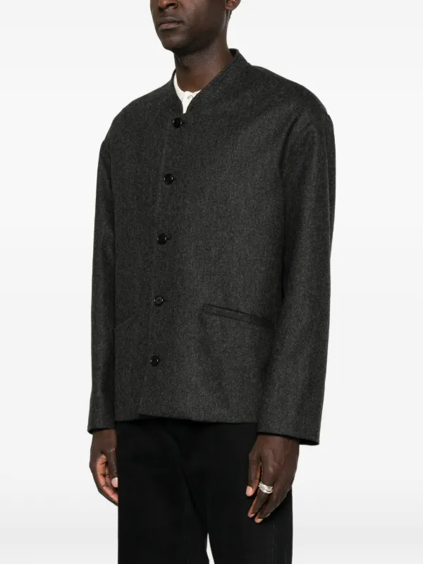 Jil Sander band-collar single-breasted Jacket | Grey | FARFETCH