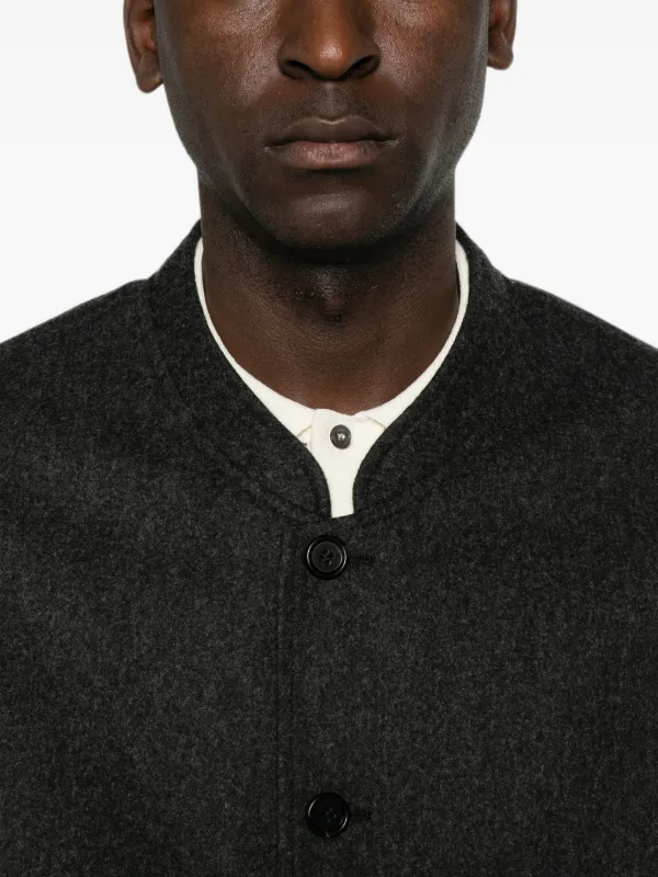 Jil Sander band-collar single-breasted Jacket | Grey | FARFETCH