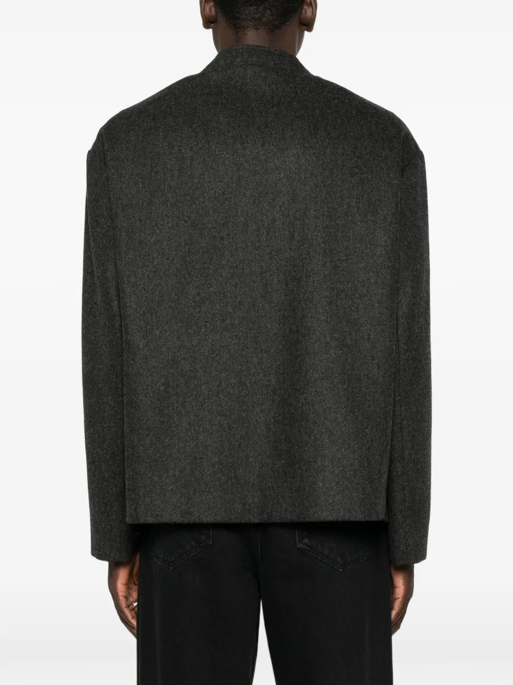 Jil Sander Jack met enkele rij knopen en bandkraag Grijs