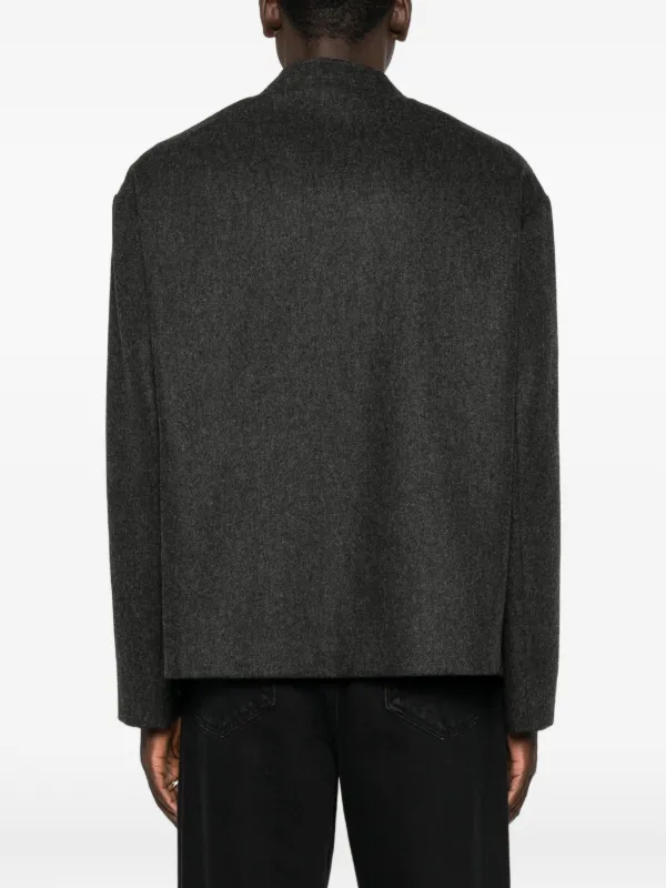 Jil Sander band-collar single-breasted Jacket | Grey | FARFETCH