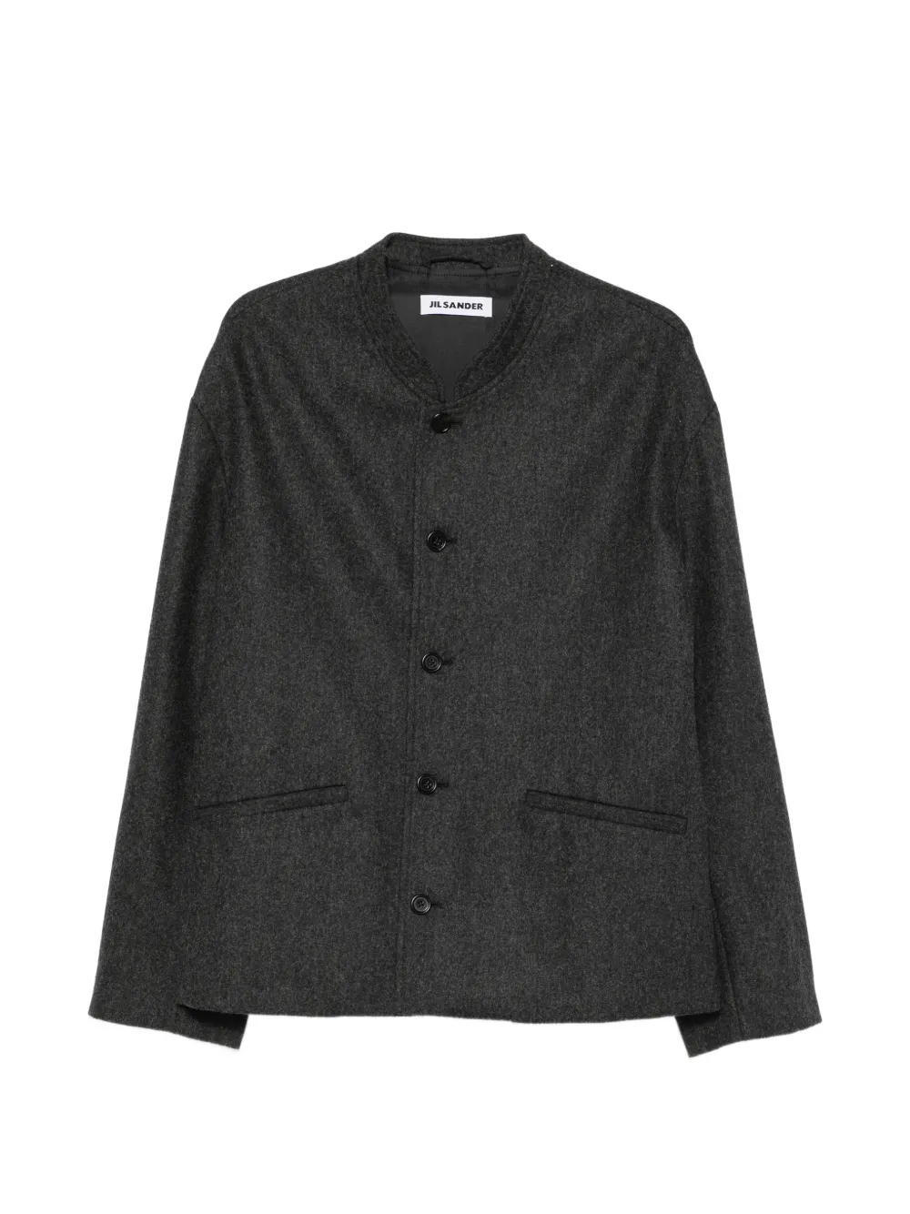 Jil Sander band-collar single-breasted jacket - Grigio