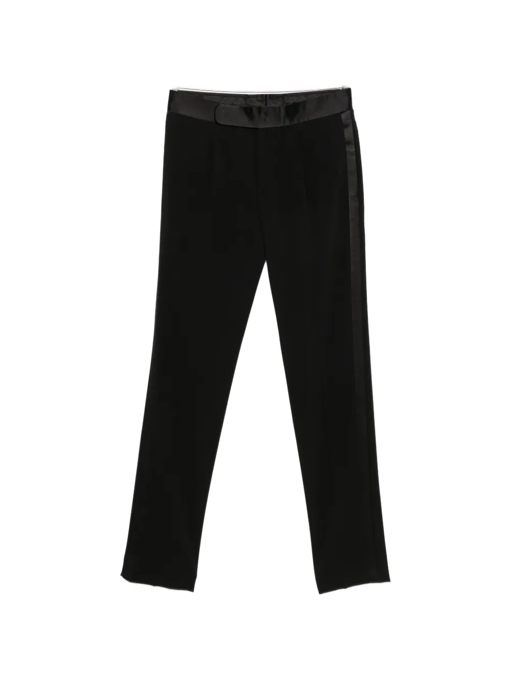 Giorgio Armani satin-trim pleated trousers - Nero