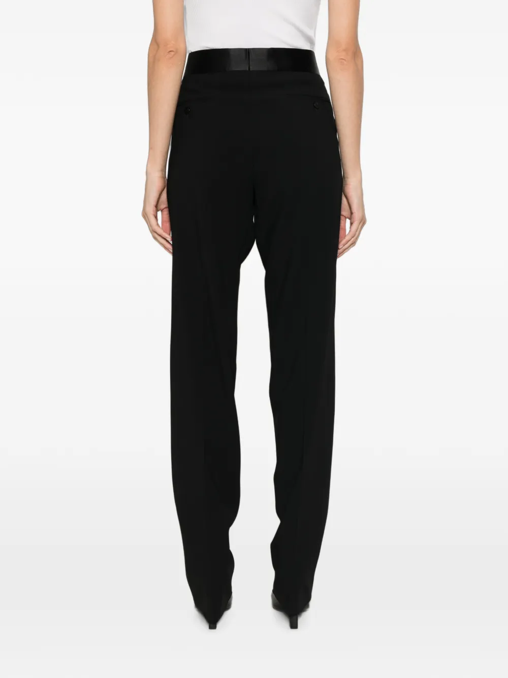 Giorgio Armani Broek met satijnen afwerking Zwart