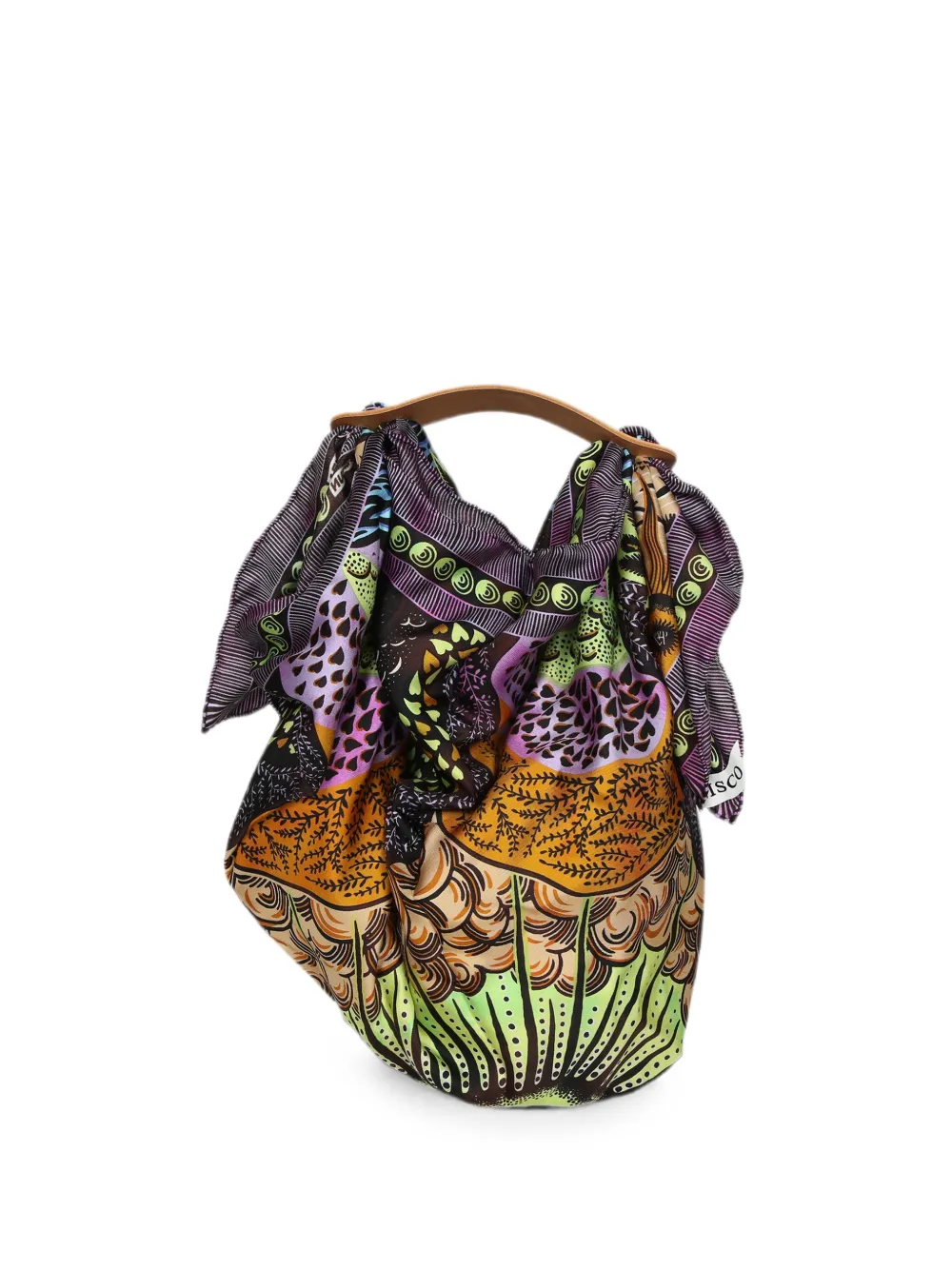 Atelier Vlisco abstract-print leather-strap backpack - Schwarz