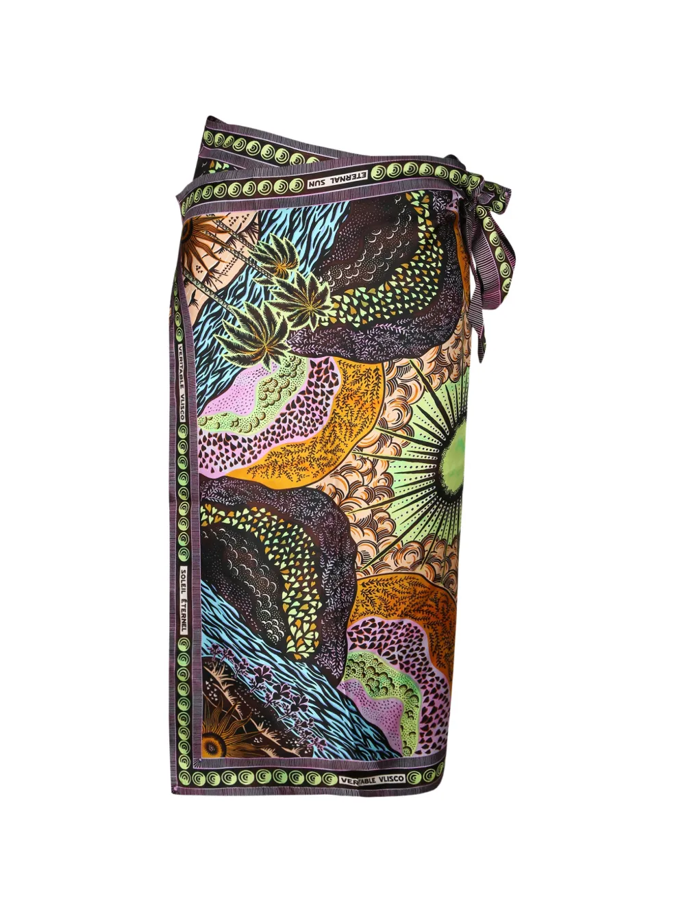 Atelier Vlisco graphic-print wrap skirt - Marrone