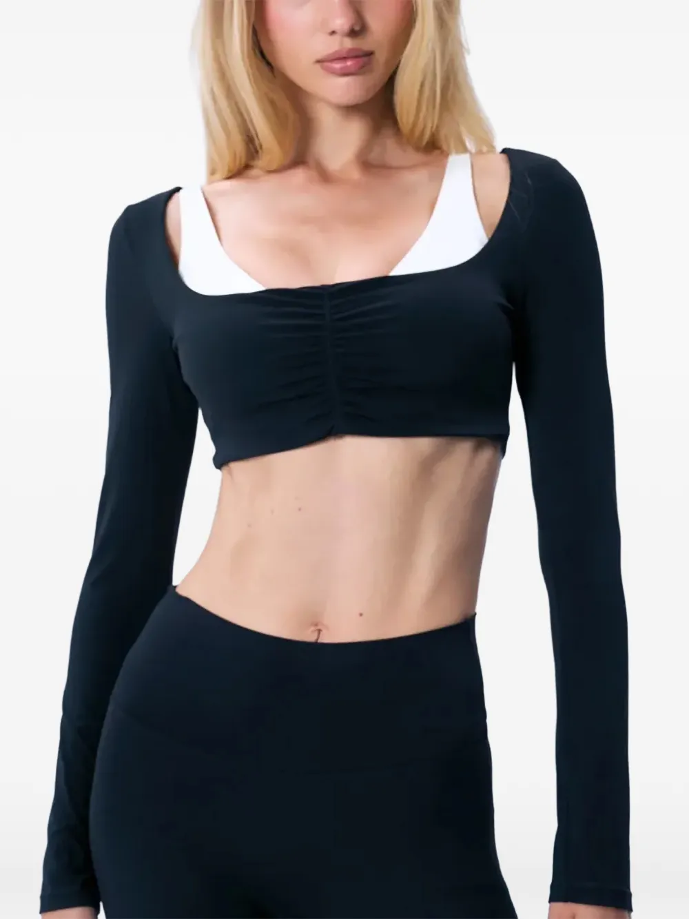 God Save Queens ruched long-sleeve top