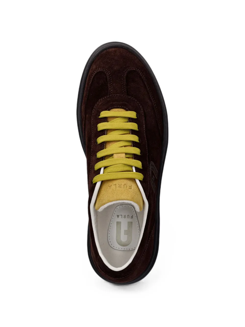 Furla Hype logo-patch suede sneakers Bruin