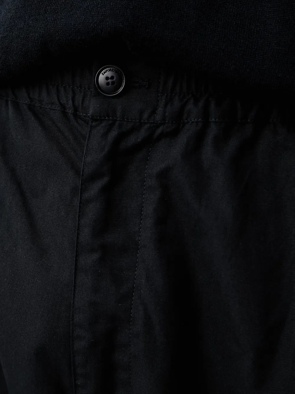 Emporio Armani Regular-fit katoenen-popeline broek met elastische taille Blauw