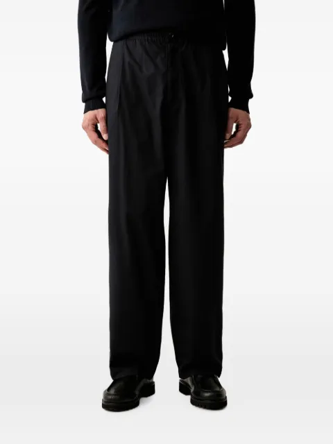 Emporio Armani pantalon en popeline de coton à taille élastiquée