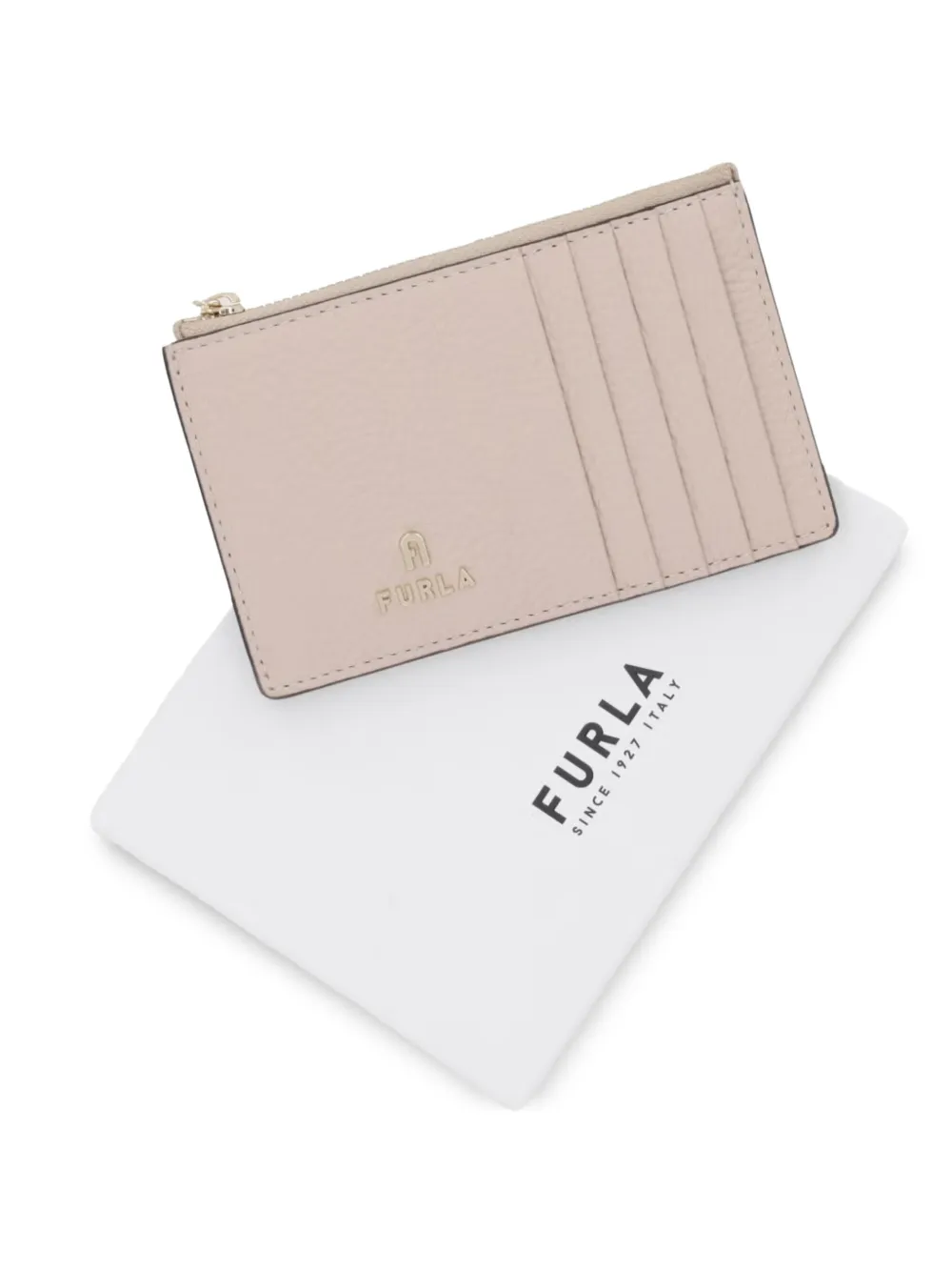 Furla Pasjeshouder met logoplakkaat Beige