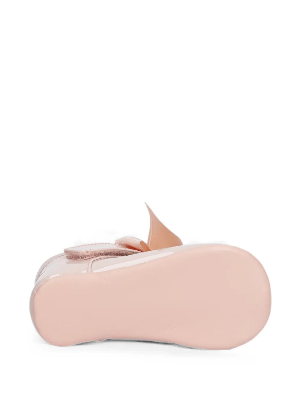 Elisabetta Franchi La Mia Bambina bow-detail patent-leather ballet flats Roze