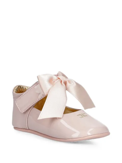 Elisabetta Franchi La Mia Bambina ballerines en cuir verni à nœud