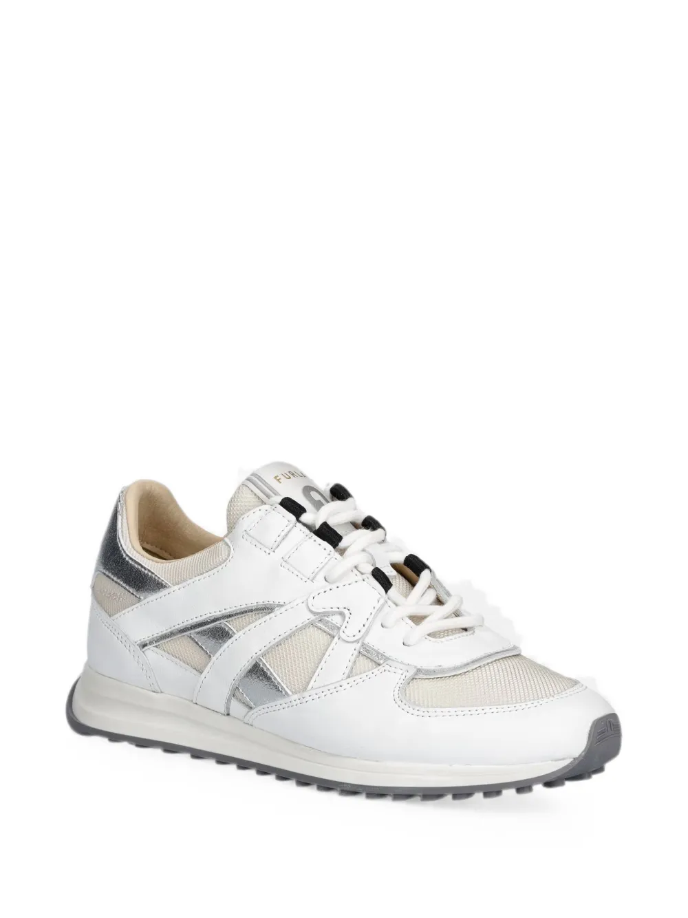 Furla Retro metallic-effect panelled sneakers Wit