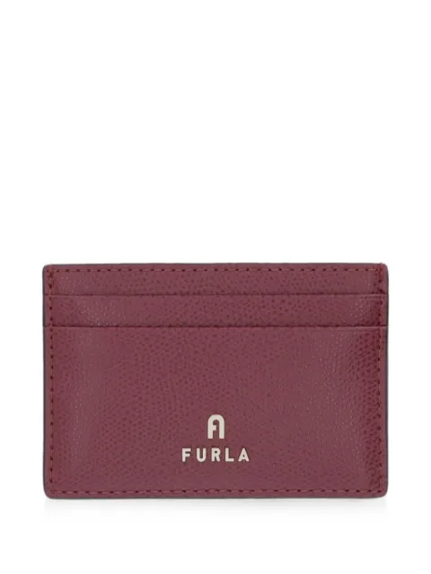Furla logo-plaque card holder