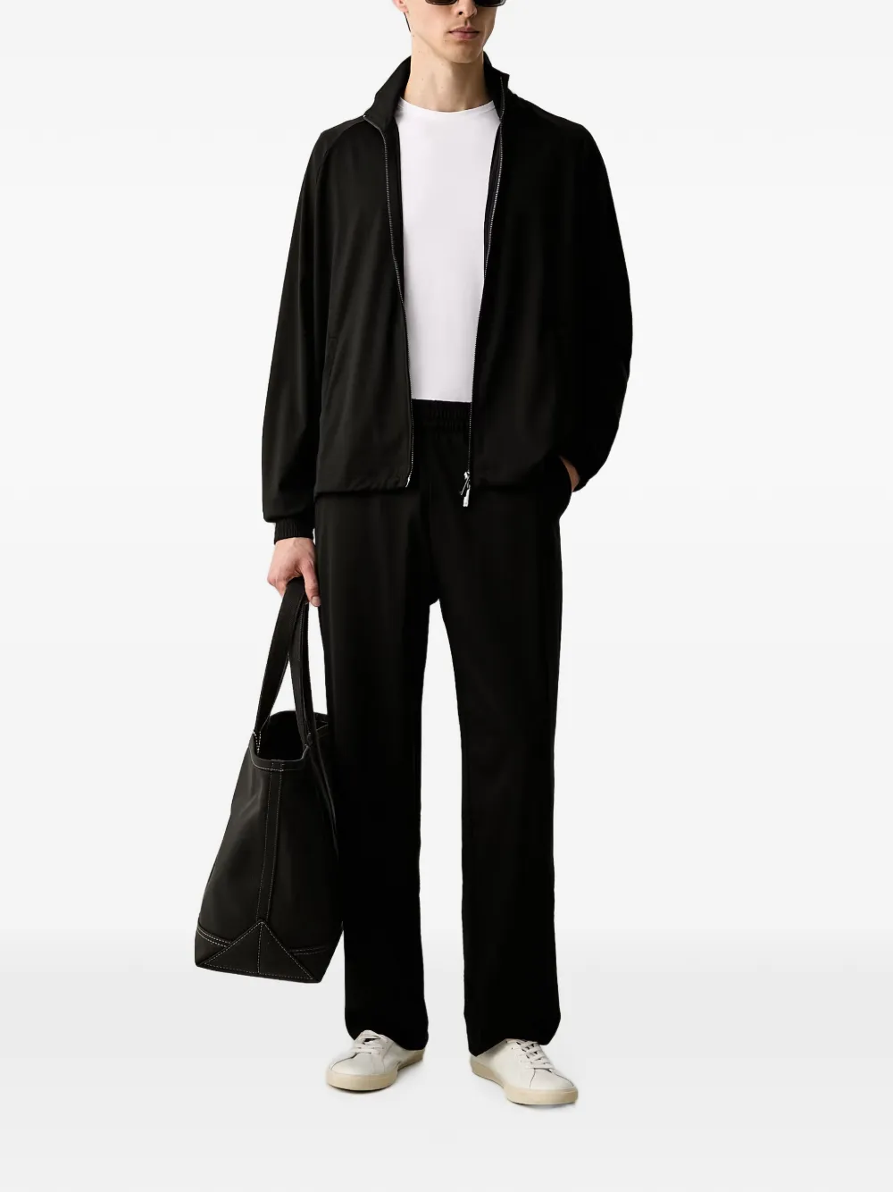 Emporio Armani Trainingsbroek met elastische taille met geborduurd logo Zwart