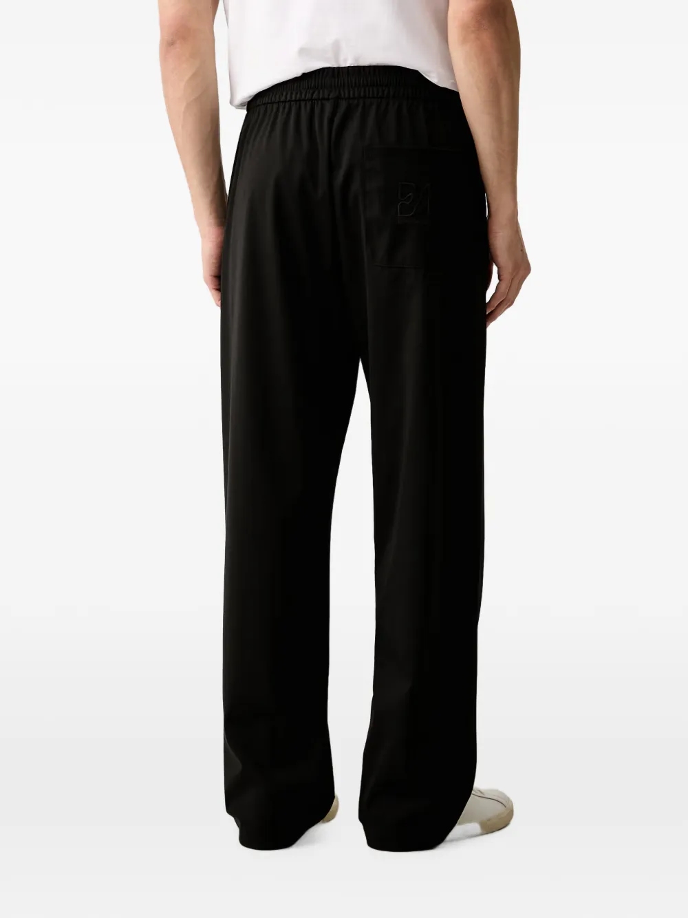 Emporio Armani Trainingsbroek met elastische taille met geborduurd logo Zwart