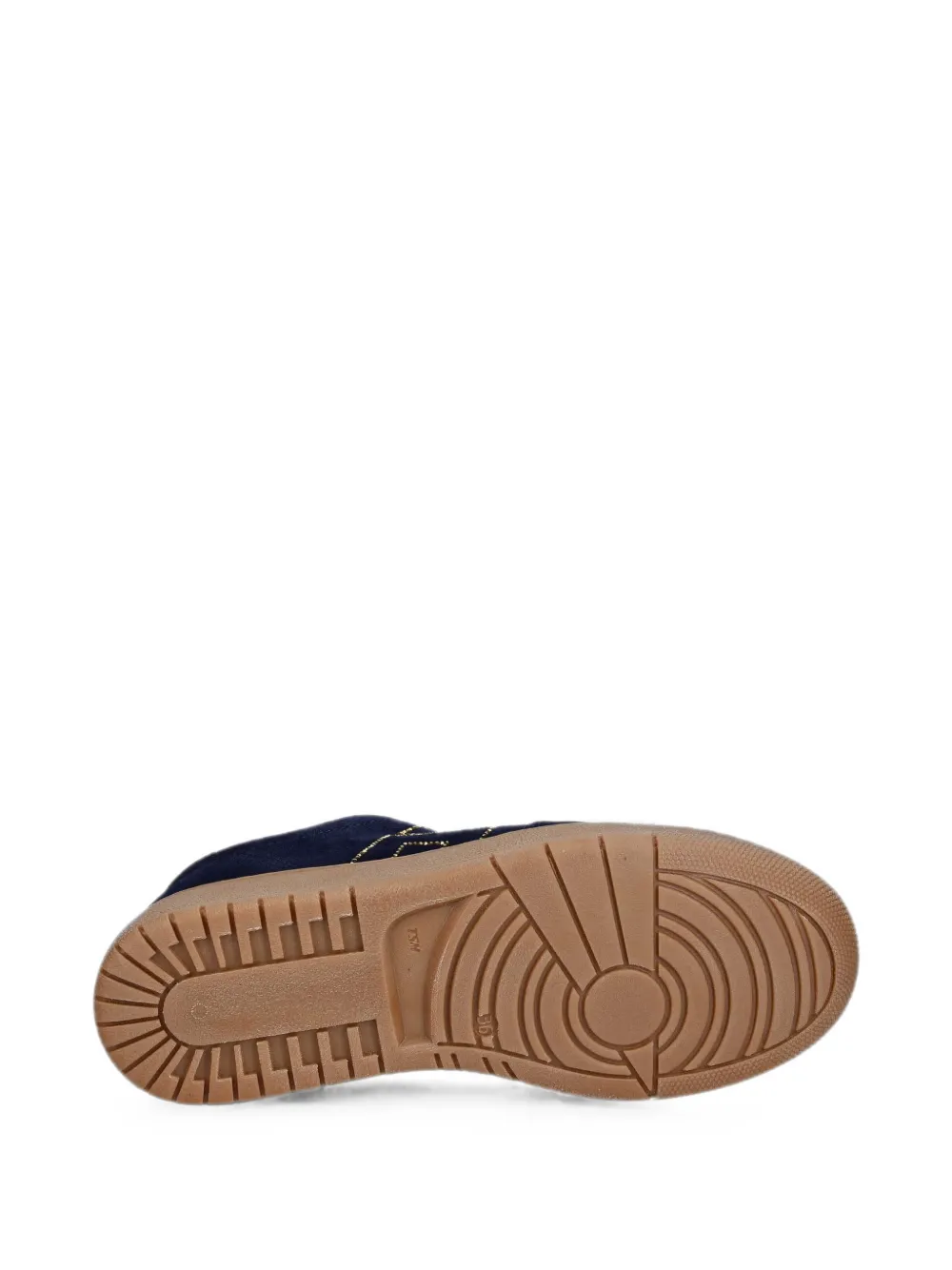 Elisabetta Franchi La Mia Bambina monogram-detail suede sneakers Blauw