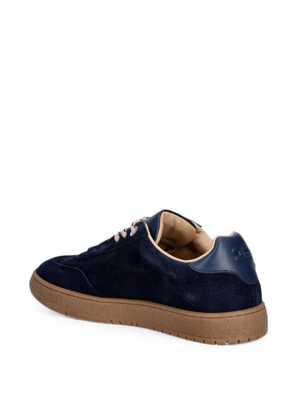 Elisabetta Franchi La Mia Bambina monogram-detail suede sneakers Blauw