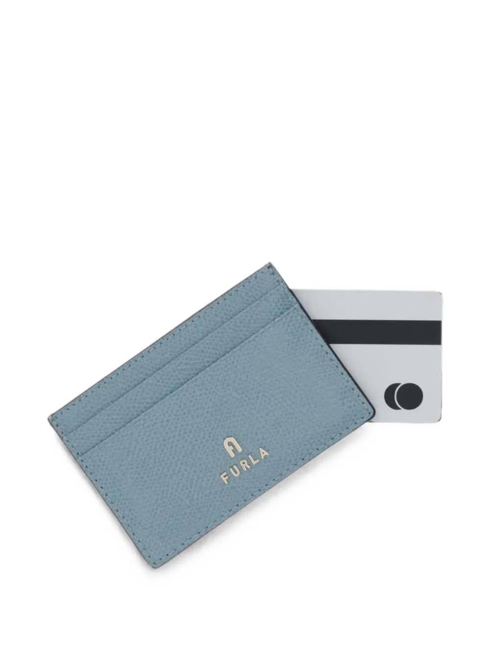 Furla Leren pasjeshouder met logoplakkaat Blauw