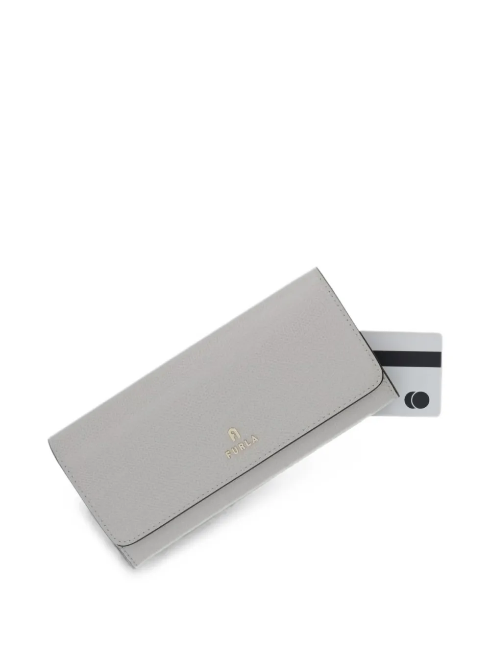 Furla logo-plaque foldover wallet Grijs