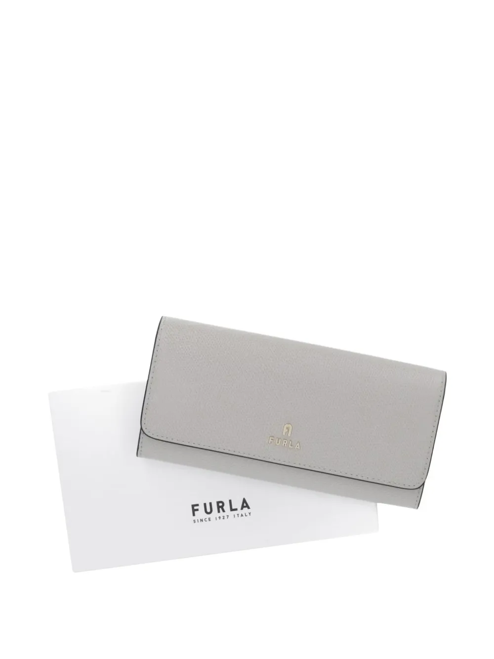 Furla logo-plaque foldover wallet Grijs