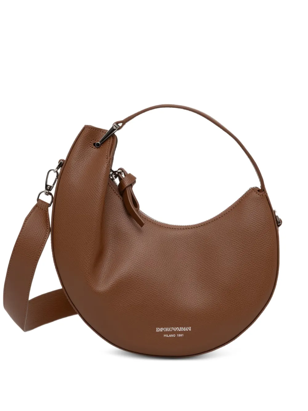 Emporio Armani 1981 mini leather hobo bag - Marrone