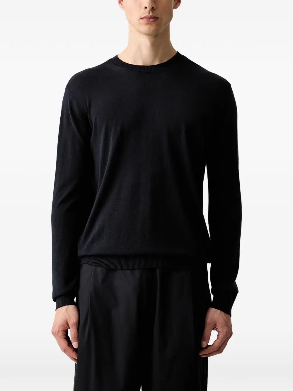 Emporio Armani Silk and cashmere sweater - Blu