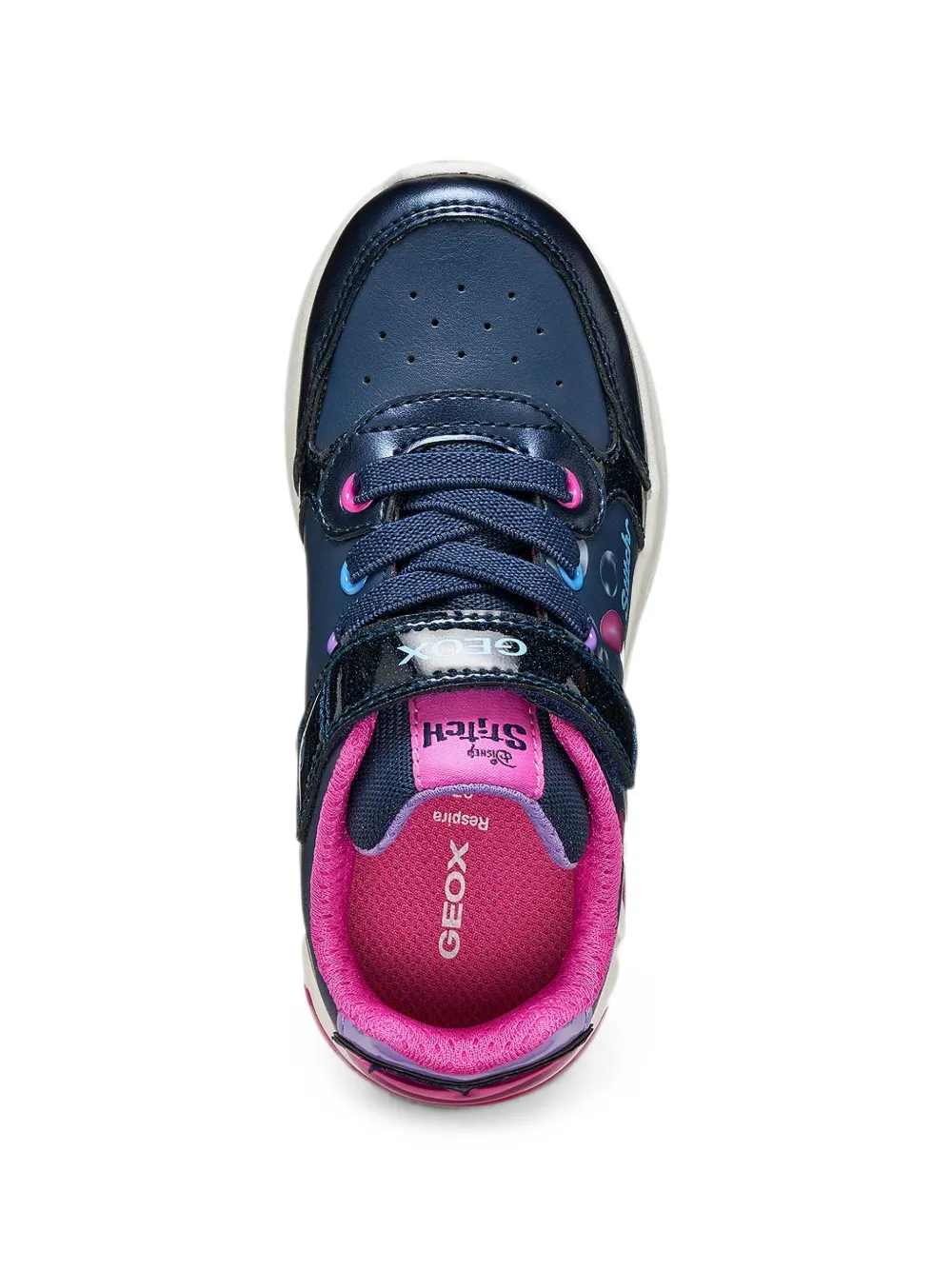 Geox Kids character-print touch-strap sneakers Blauw