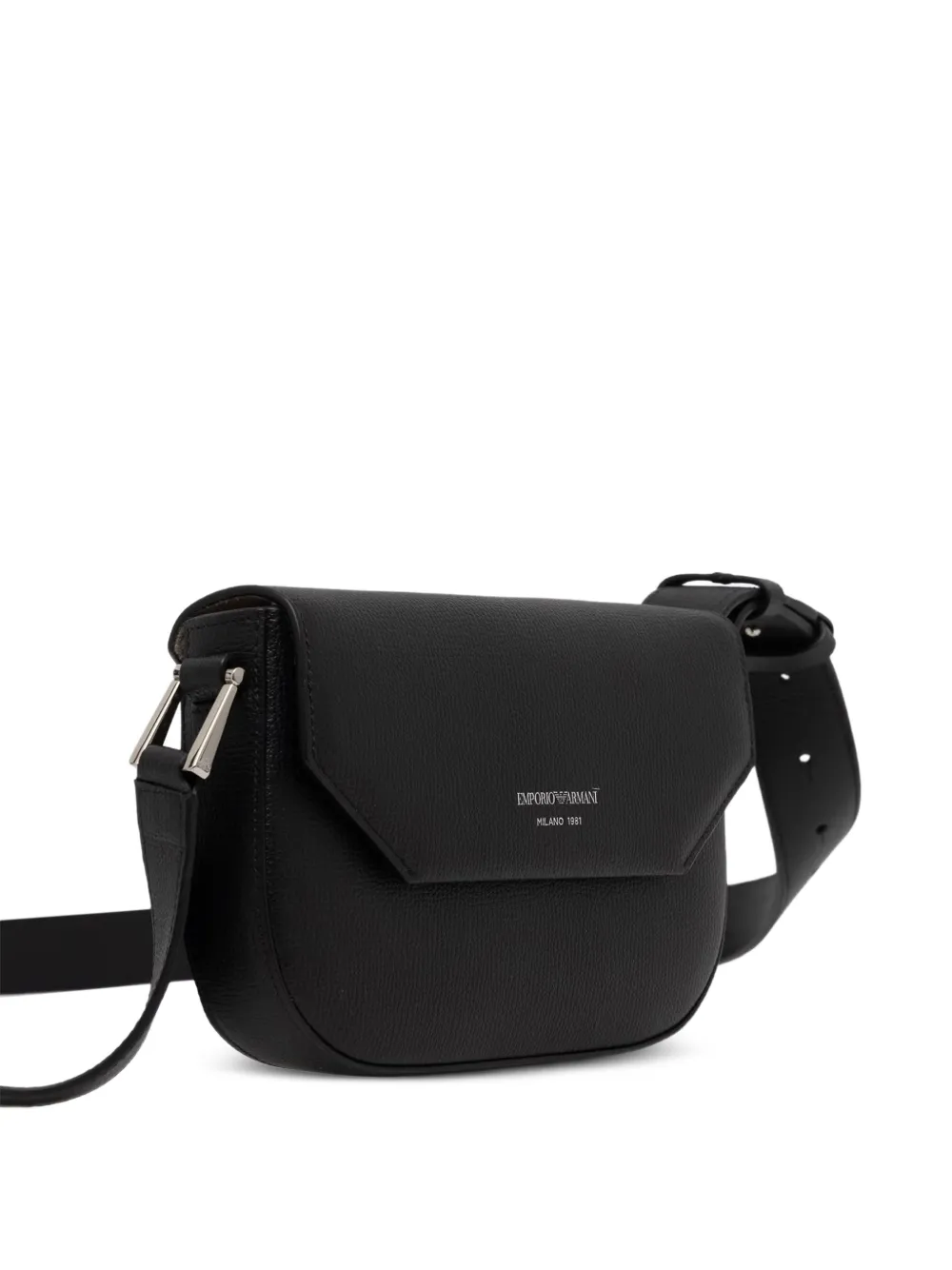 Emporio Armani 1981 leren mini-schoudertas Zwart