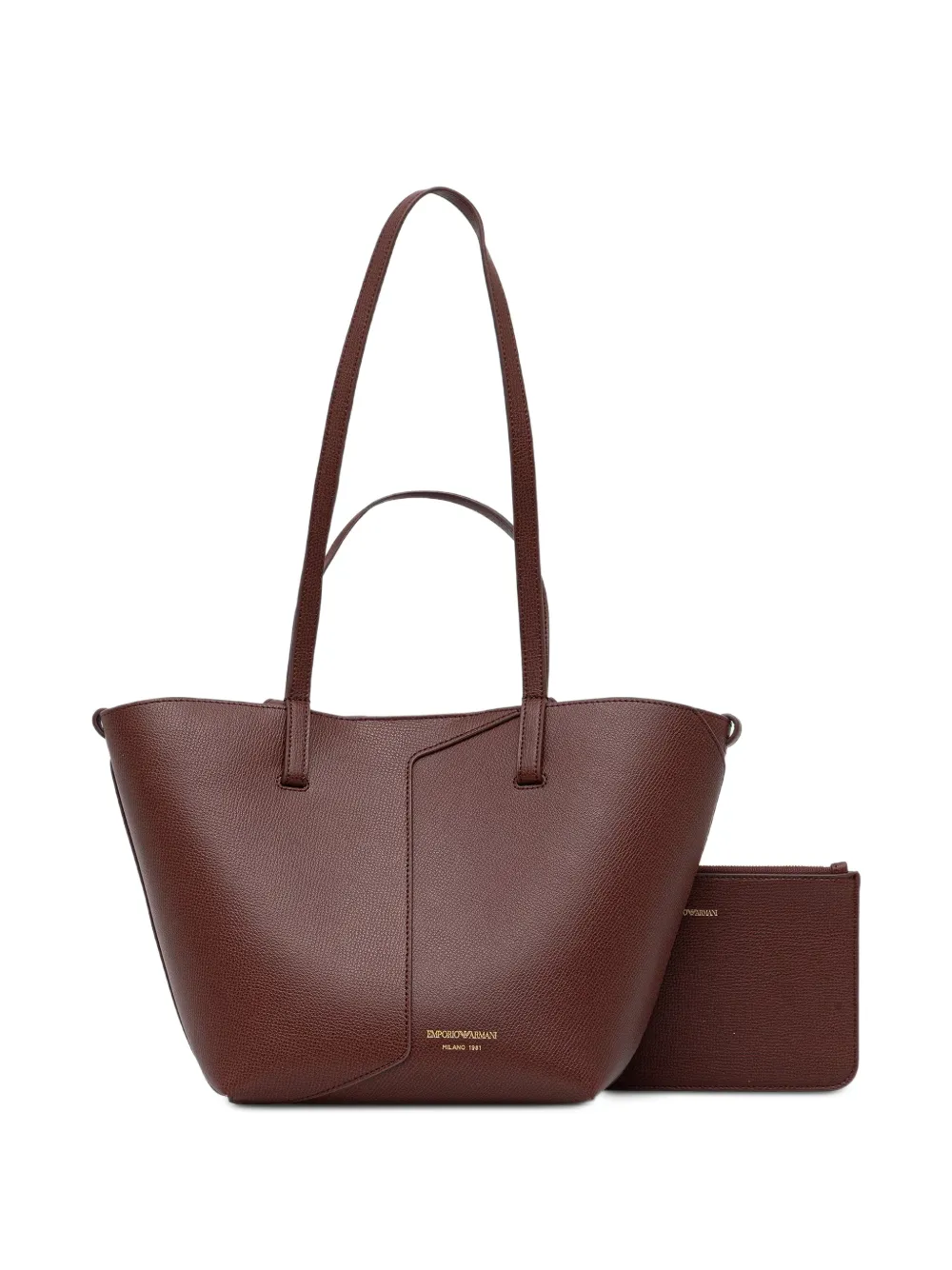 Emporio Armani 1981 leren schoudertas Rood