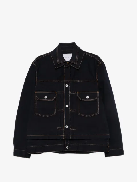 sacai layered-design denim jacket